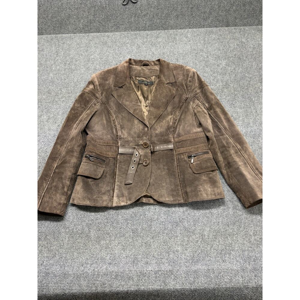/id. Collection Suede Jacket Women’s Size 10 Brown Blazer Style Button Up
